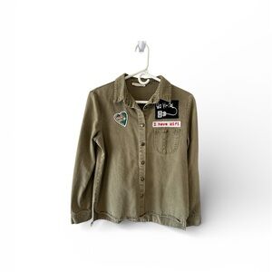 Olive Green Button-Up Shirt